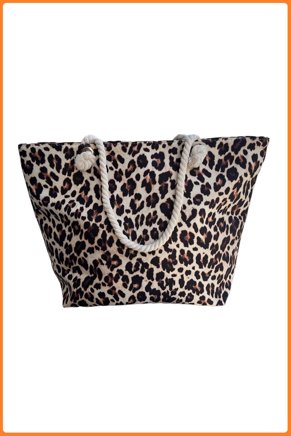 Ezmk Ev Gereçleri Leopar Desenli Plaj Çantası 38X50 cm Hafif Tekstil Materyali ile Şık Tasarım görsel 3