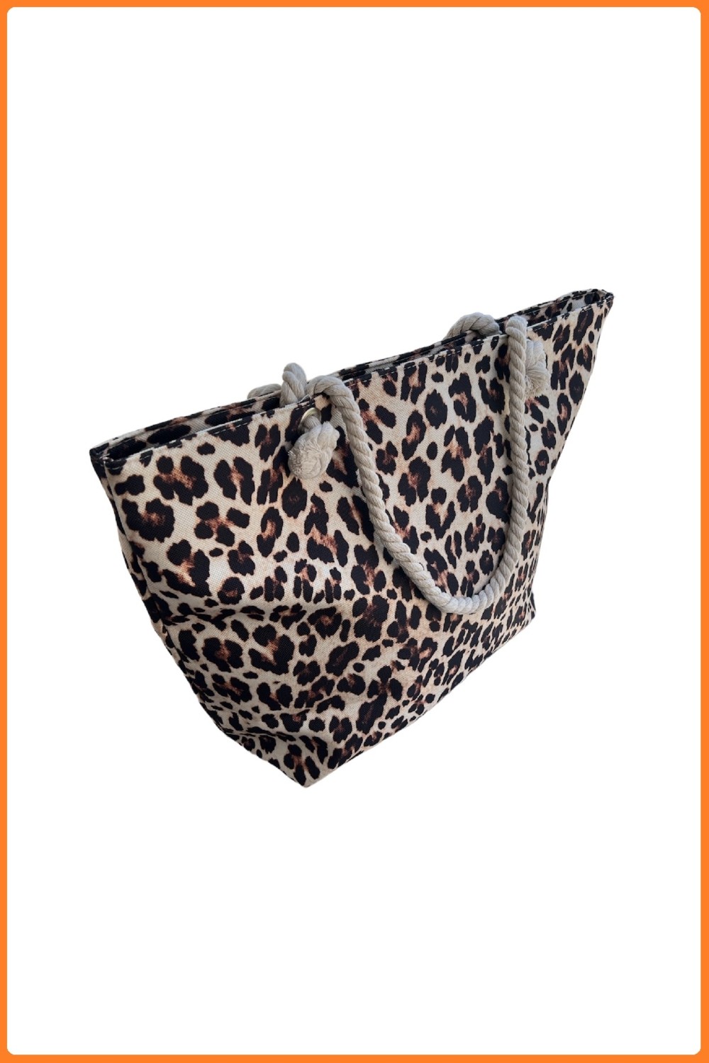 Ezmk Ev Gereçleri Leopar Desenli Plaj Çantası 38X50 cm Hafif Tekstil Materyali ile Şık Tasarım görsel 4