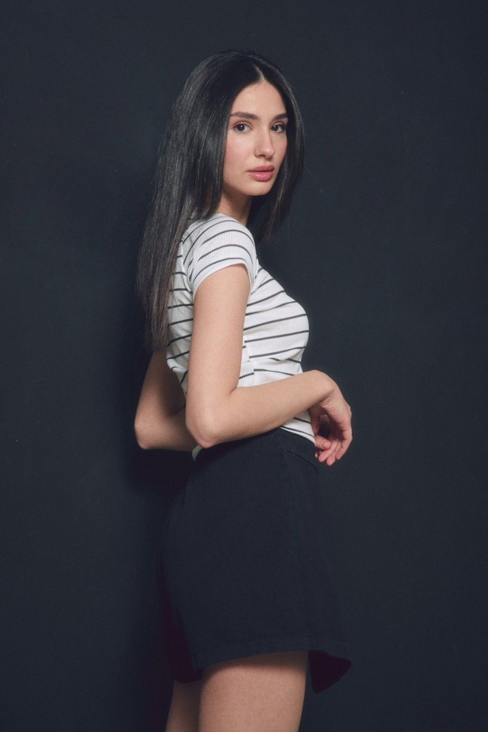 FullaModa Gabardin Yandan Fermuarlı Şort Etek görsel 3