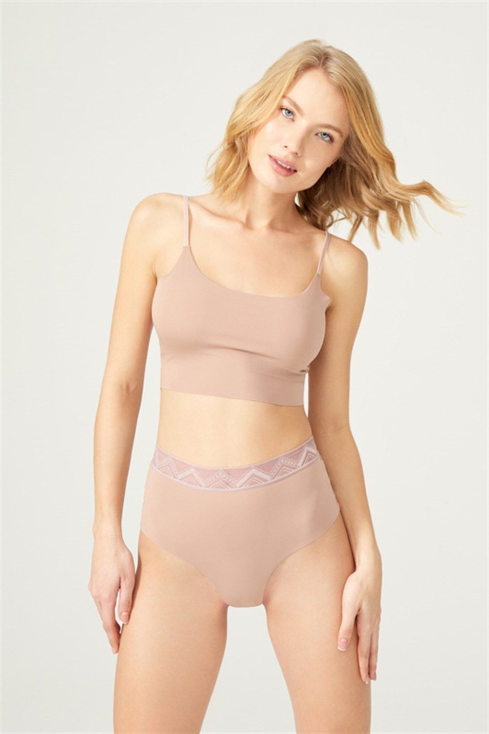 Cottonhill Basic Yüksek Bel Lazer Kesim Tanga Külot 5'li Paket - 2 görsel 8