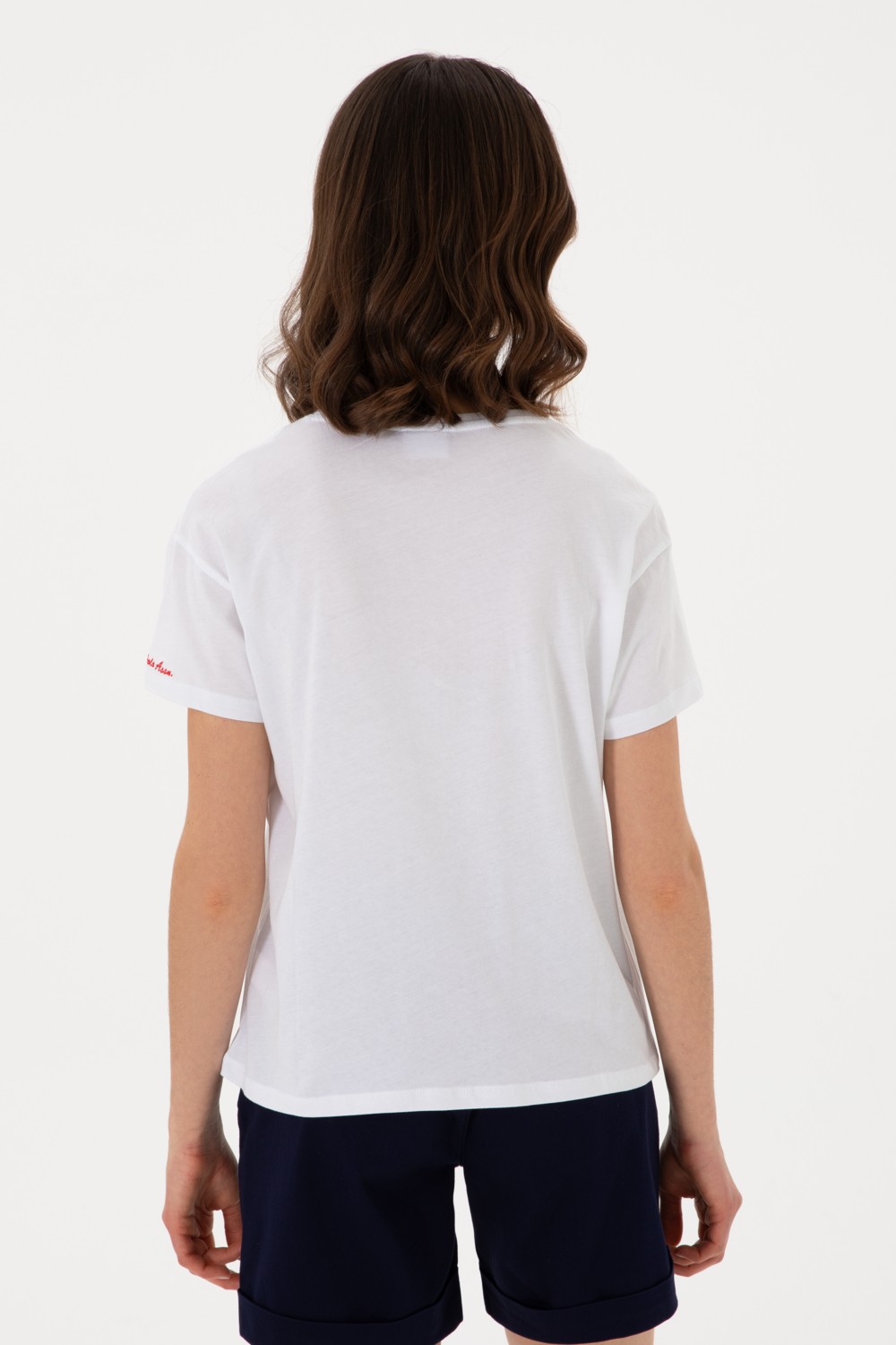 U.S. Polo Assn. Kadın Lacivert Bisiklet Yaka Tişört 50308639-VR033 görsel 5