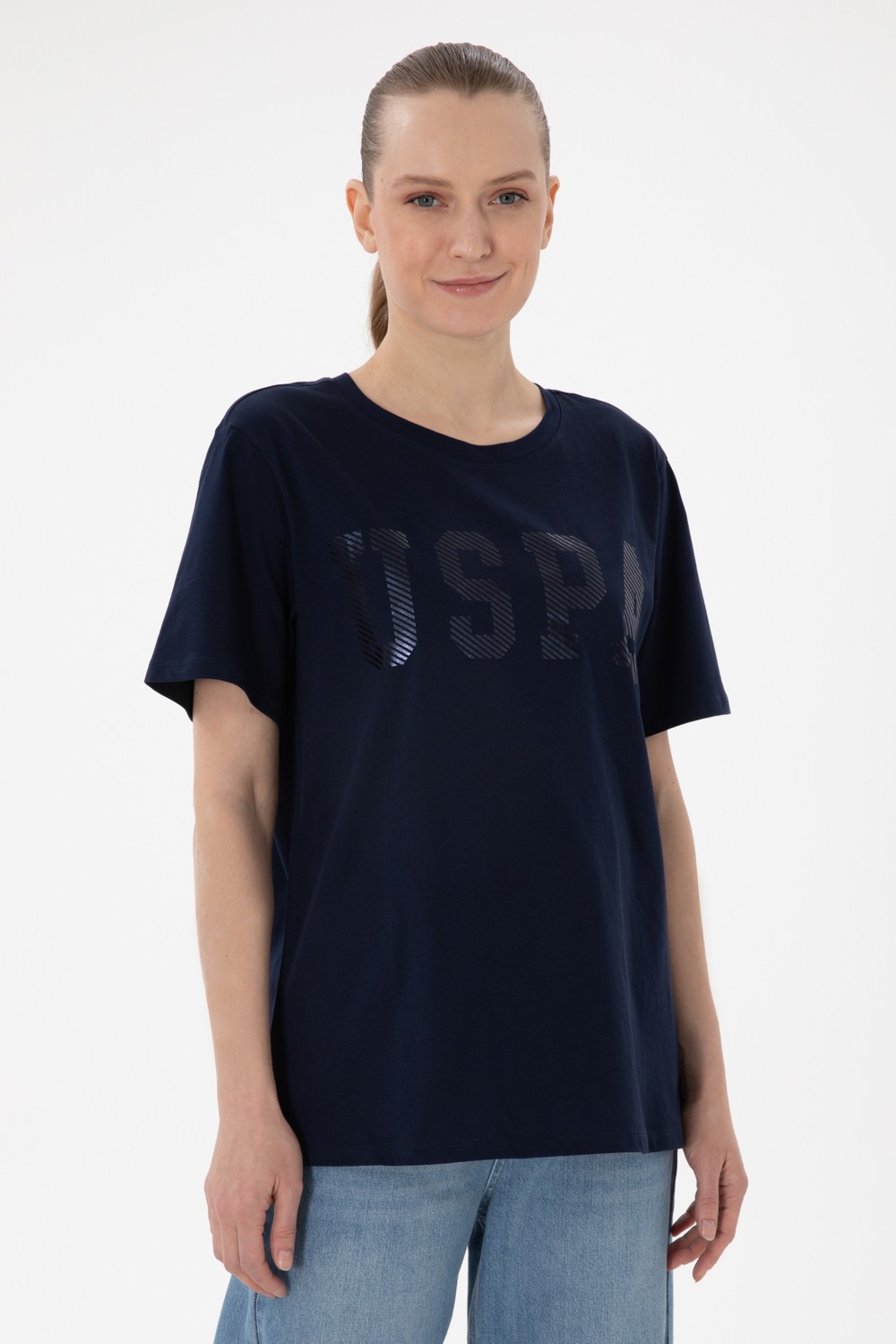 U.S. Polo Assn. Kadın Kırmızı Bisiklet Yaka Basic Tişört 50300850-VR171