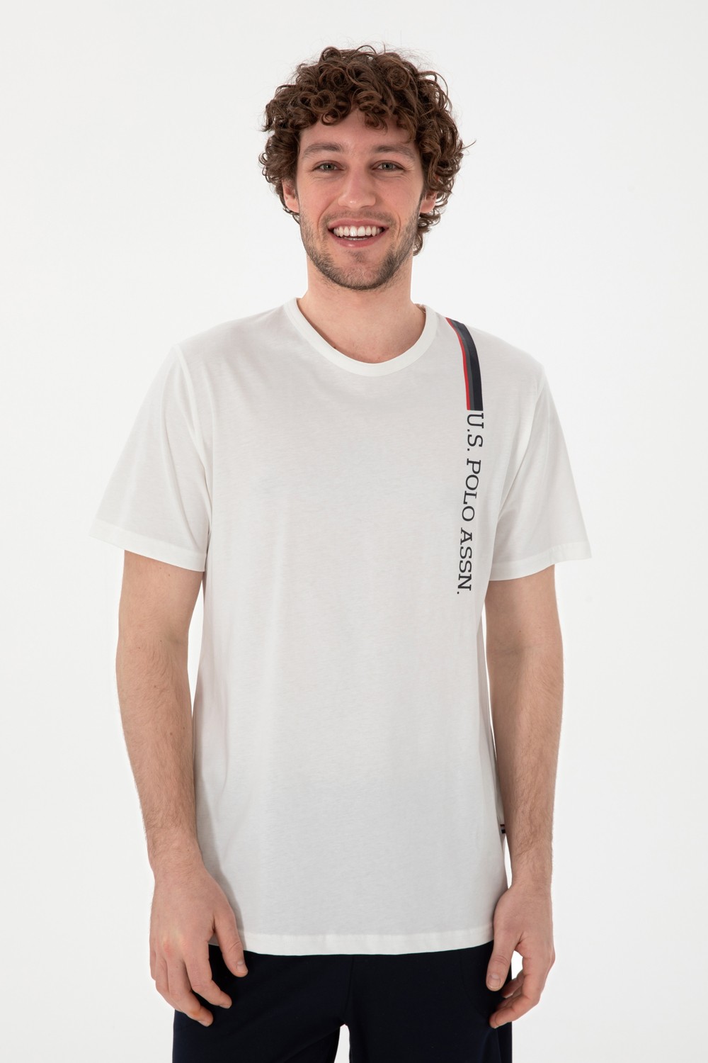 U.S. Polo Assn. Erkek Bisiklet Yaka Beyaz Pijama Takımı 50309355-VR013 görsel 3