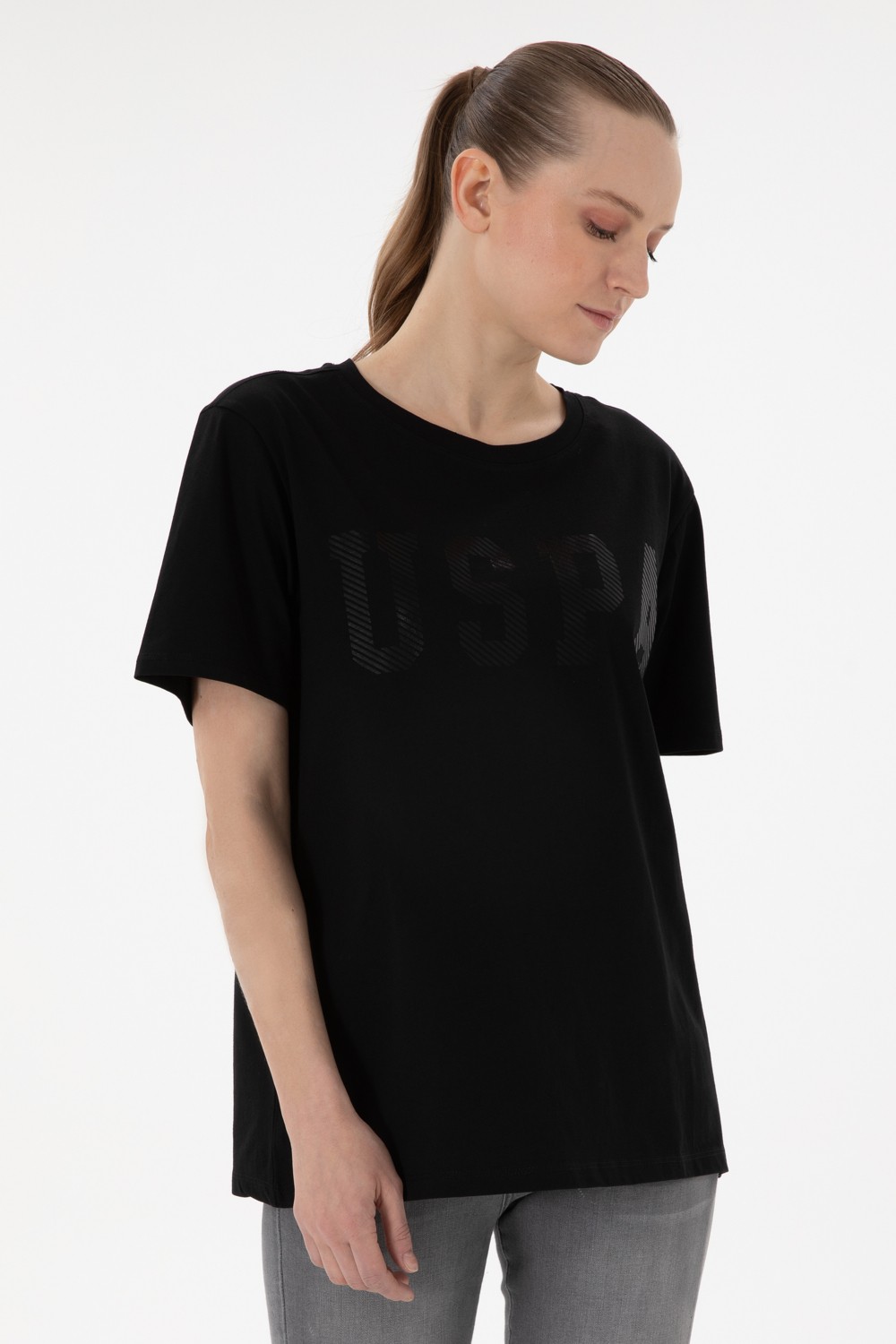 U.S. Polo Assn. Kadın Kırmızı Bisiklet Yaka Basic Tişört 50300850-VR171