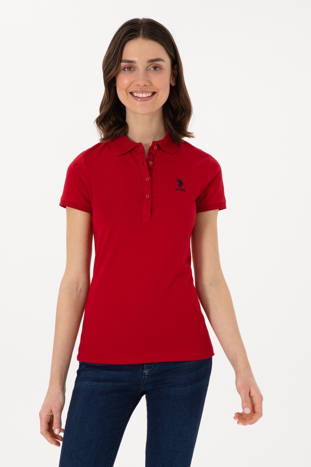 U.S. Polo Assn. Kadın Lila Basic Polo Yaka Tişört 50300896-VR034