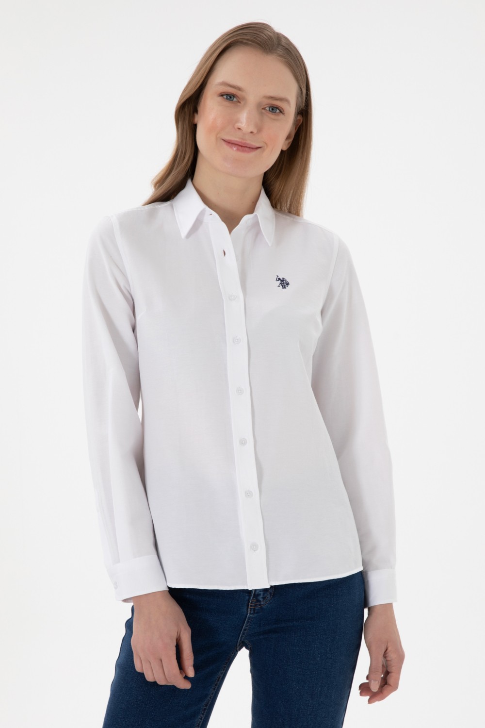 U.S. Polo Assn. Kadın Beyaz Gömlek Basic 50307726-VR013