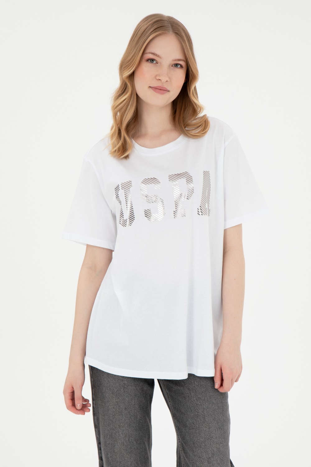 U.S. Polo Assn. Kadın Kırmızı Bisiklet Yaka Basic Tişört 50300850-VR171
