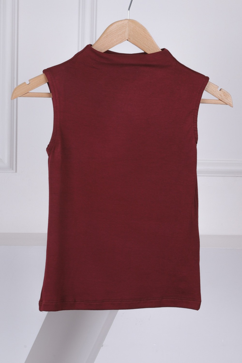 İmaj Butik Siyah Sıfır Kol Modal Yaka Katlı Body