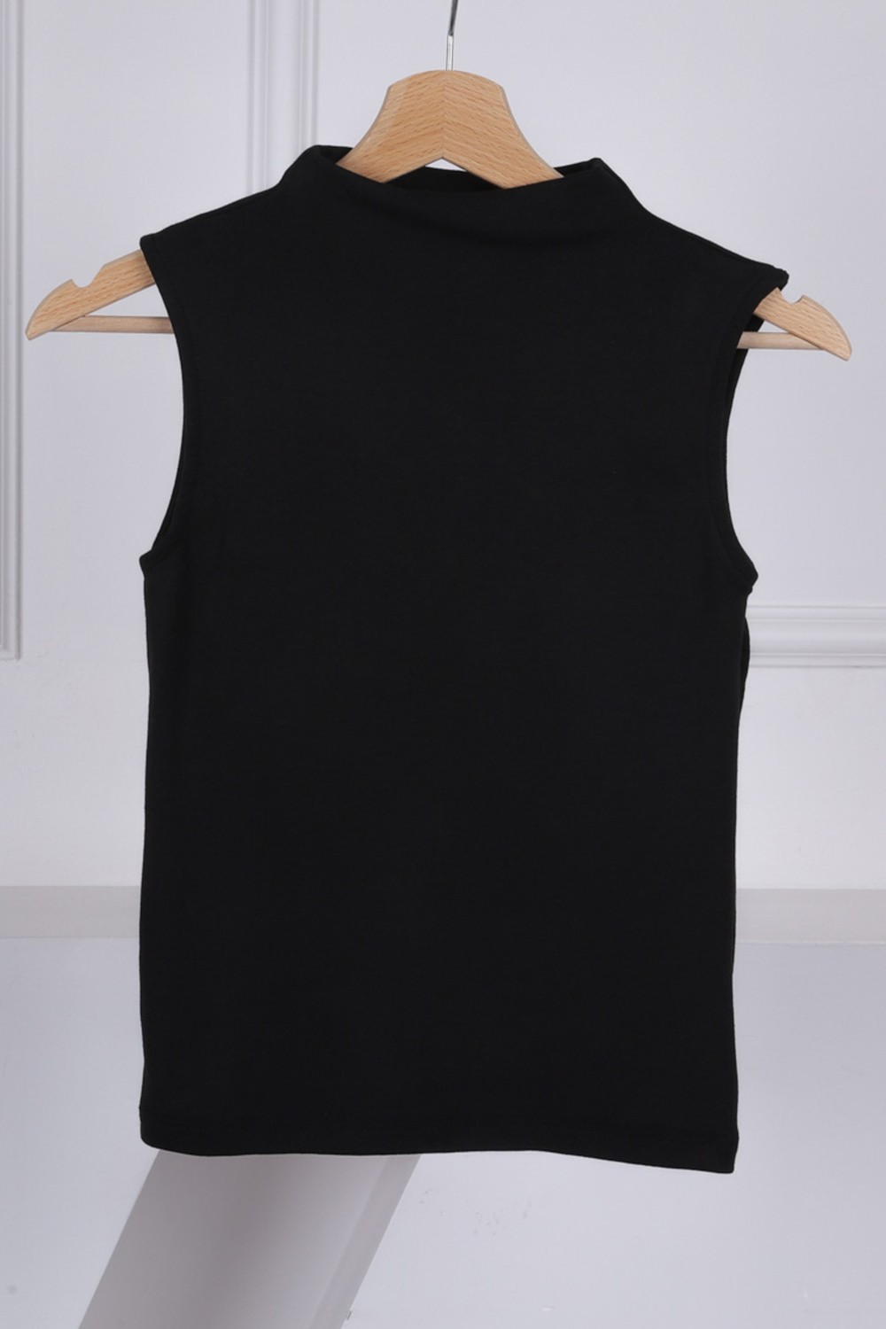 İmaj Butik Siyah Sıfır Kol Modal Yaka Katlı Body görsel 2