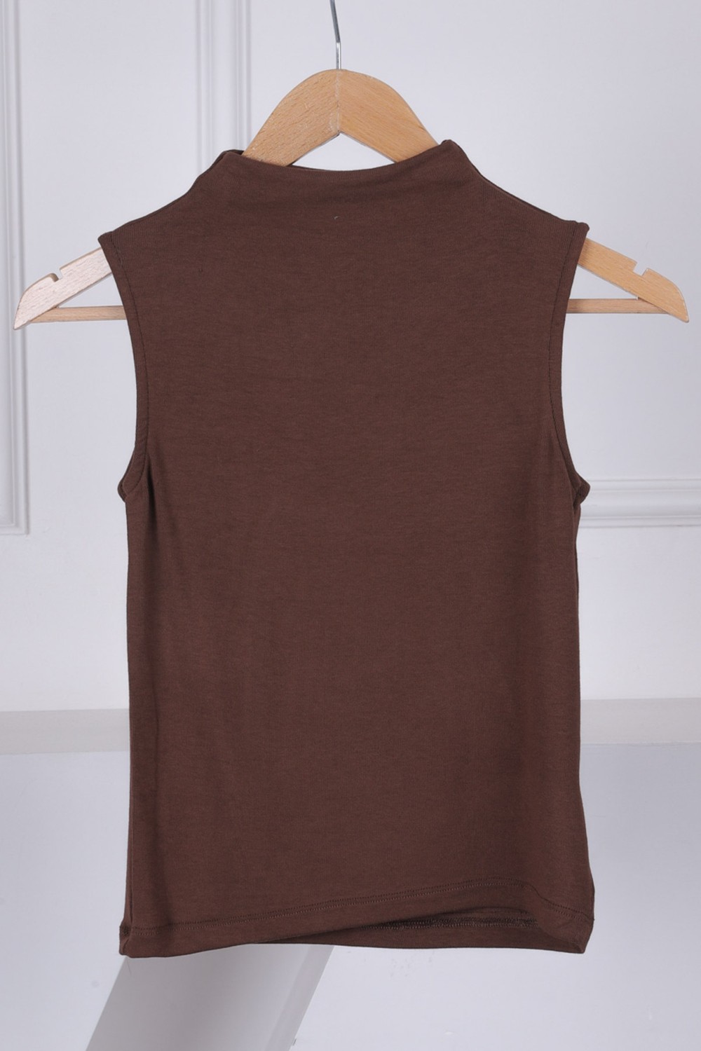 İmaj Butik Siyah Sıfır Kol Modal Yaka Katlı Body görsel 3