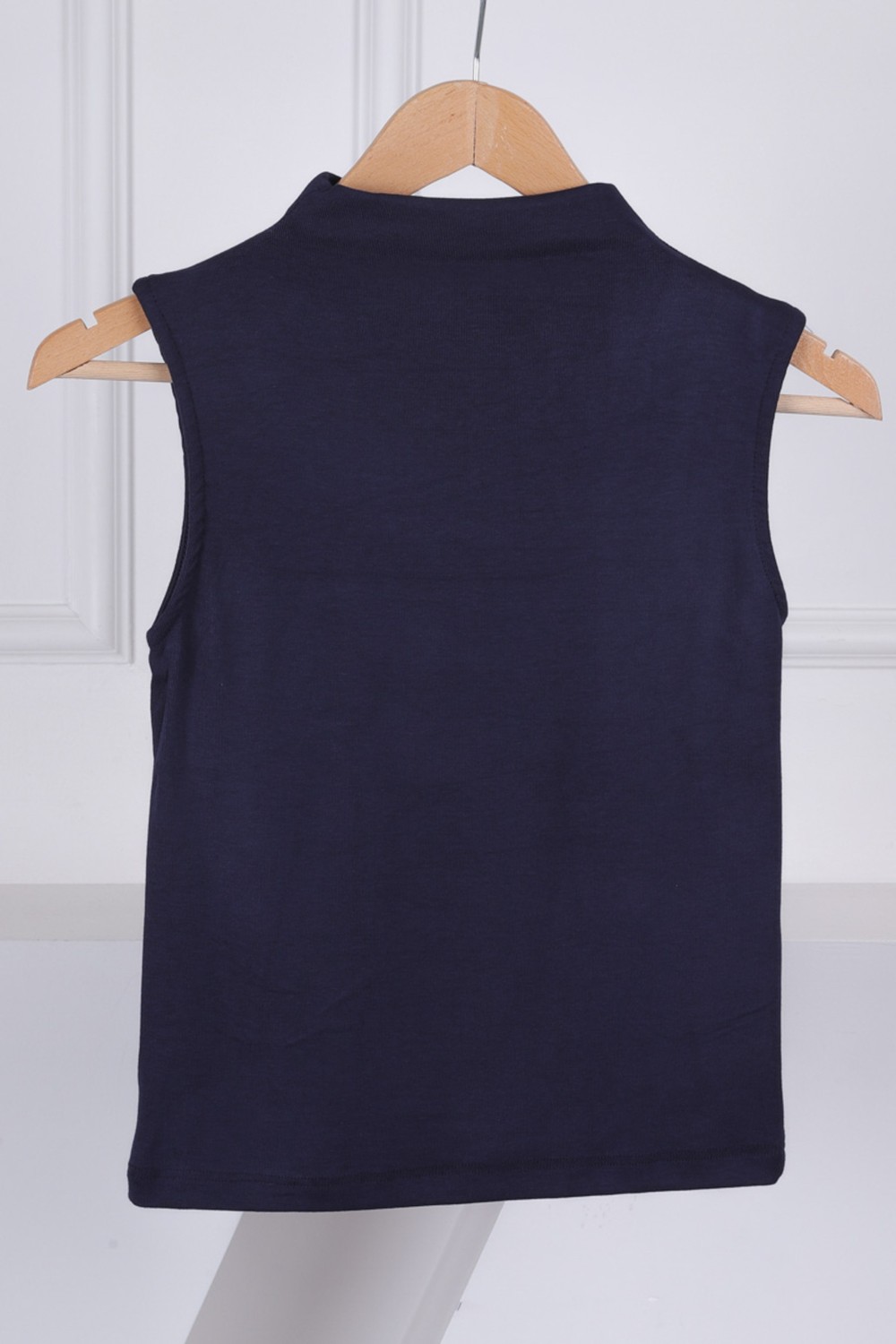 İmaj Butik Siyah Sıfır Kol Modal Yaka Katlı Body görsel 4