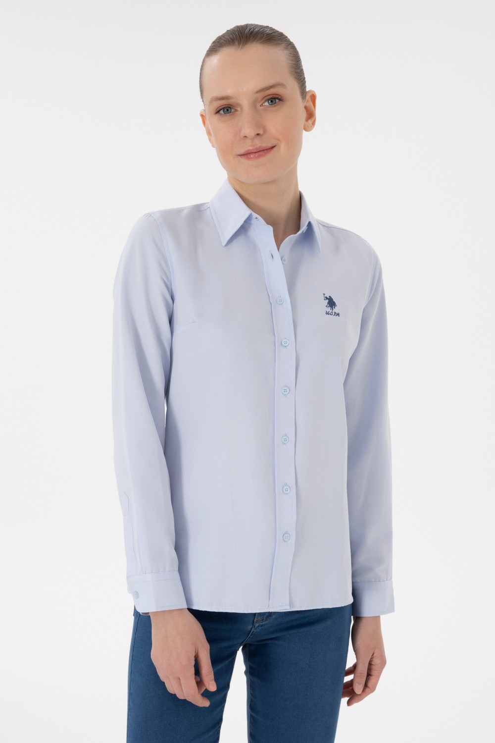 U.S. Polo Assn. Kadın Açık Mavi Gömlek Basic 50298095-VR003