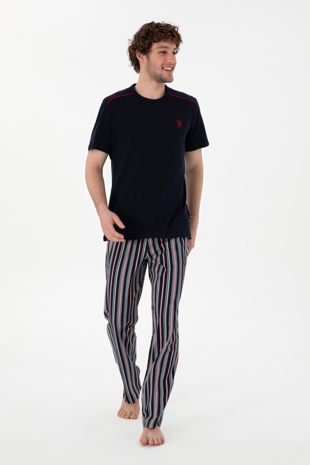 U.S. Polo Assn. Erkek 3'lü Pijama Takımı 50309804-VR033 görsel 5