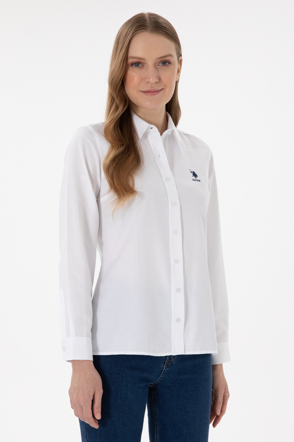 U.S. Polo Assn. Kadın Açık Mavi Gömlek Basic 50298095-VR003 görsel 8