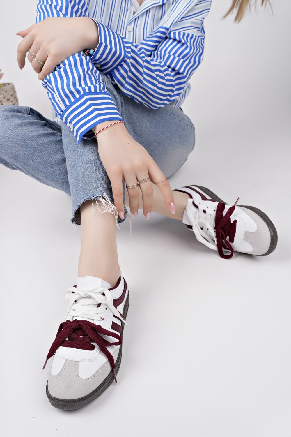 Muggo Retro Çift Bağcıklı Günlük Kadın Sneaker Spor Ayakkabı görsel 5