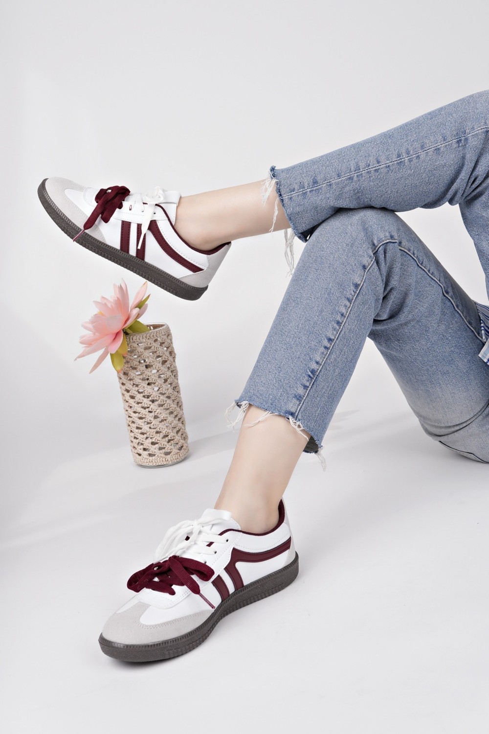 Muggo Retro Çift Bağcıklı Günlük Kadın Sneaker Spor Ayakkabı görsel 7