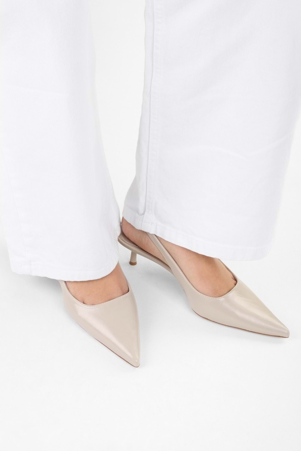 Shoeberry Kadın Kate Ekru Cilt Stiletto