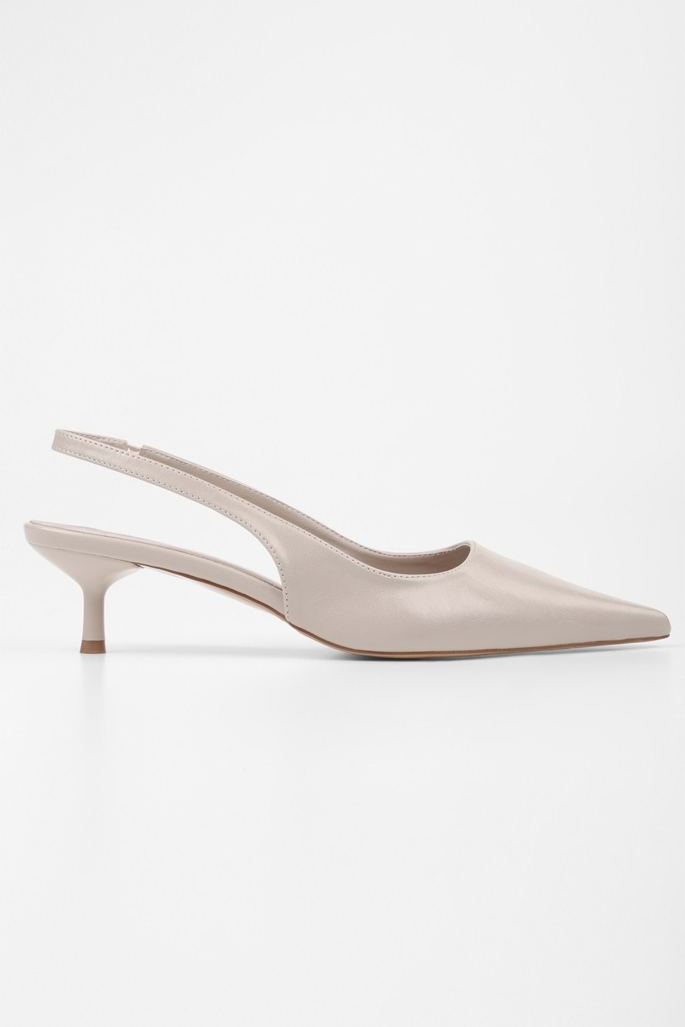 Shoeberry Kadın Kate Ekru Cilt Stiletto görsel 3