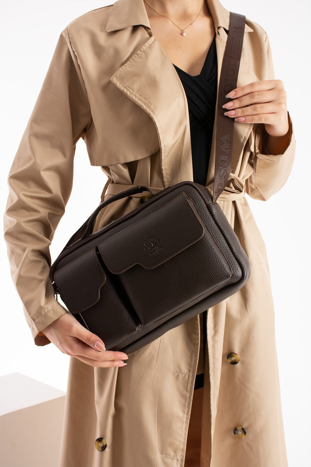West Polo Westpolo Vegan Deri Tablet Evrak El ve Omuz Mıknatıslı Kapaklı Unisex Postacı Çantası - Kahverengi görsel 5