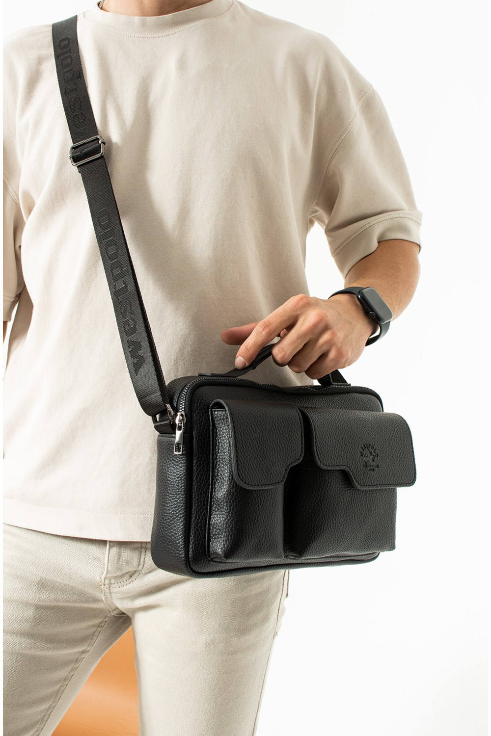 West Polo Westpolo Vegan Deri Tablet Evrak El ve Omuz Mıknatıslı Kapaklı Unisex Postacı Çantası - Kahverengi görsel 8