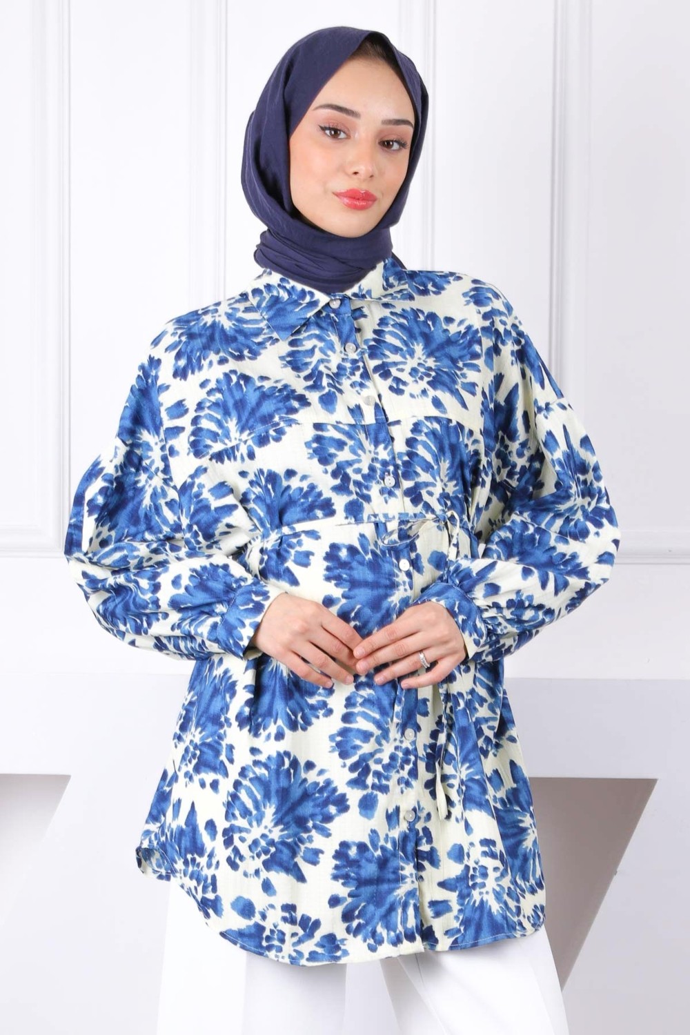 İmaj Butik Haki Desenli Düğmeli Gömlek
