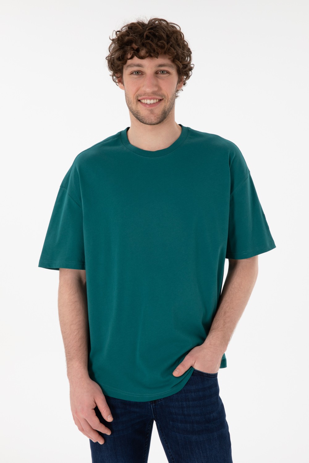 U.S. Polo Assn. Erkek Long Fit Bisiklet Yaka Siyah Basic Tişört 50305988-VR046