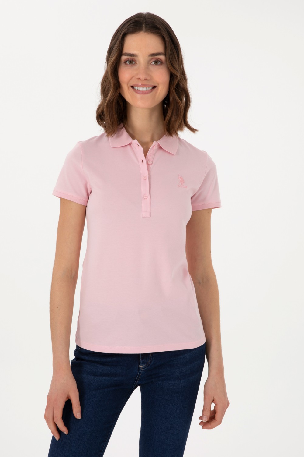 U.S. Polo Assn. Kadın Lila Basic Polo Yaka Tişört 50300896-VR034