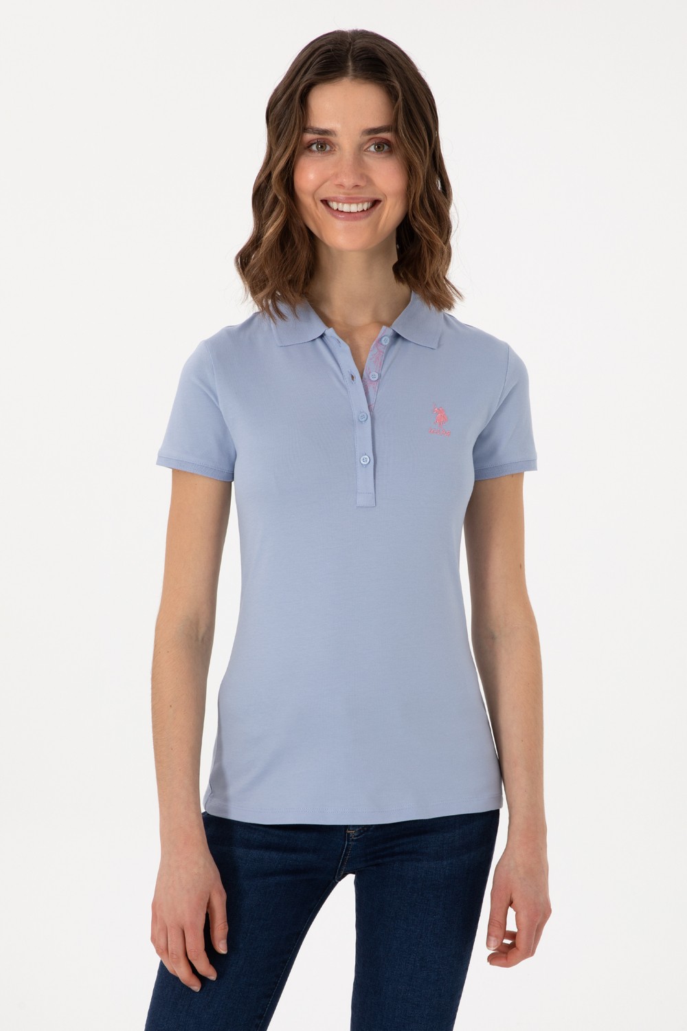 U.S. Polo Assn. Kadın Lila Basic Polo Yaka Tişört 50300896-VR034