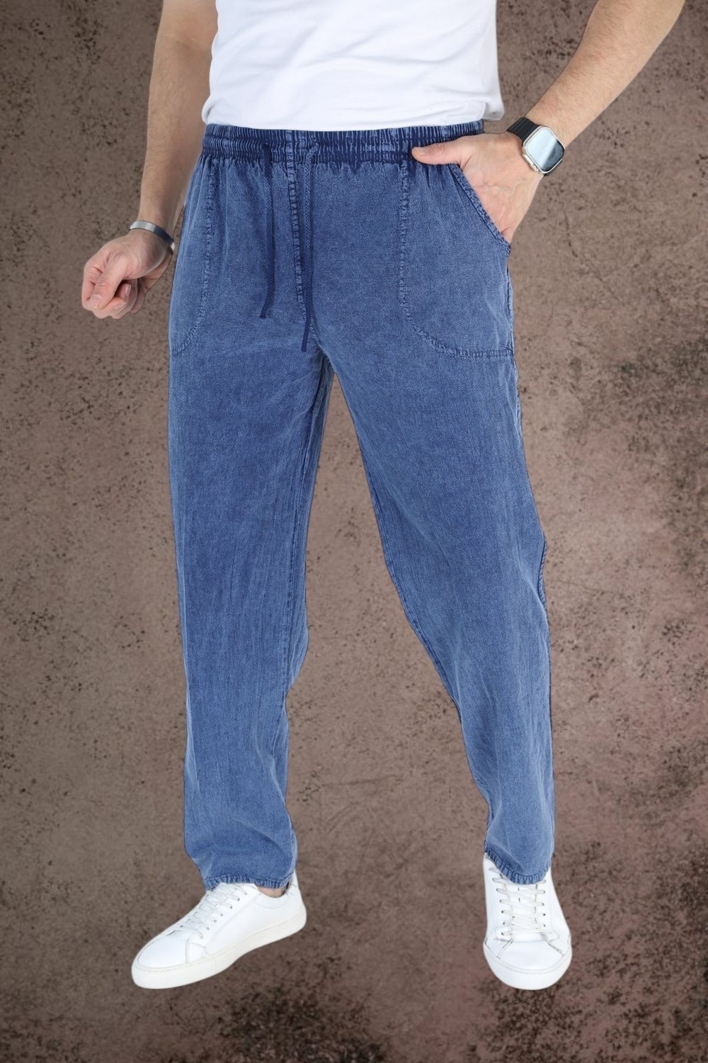 BirbeyStore Yazlık Keten Pantolon Ham Bez Eşofman Beli Lastikli Unisex Rahat Kalıp Hambez Büyük Beden Alt Eşofman %100 Pamuk