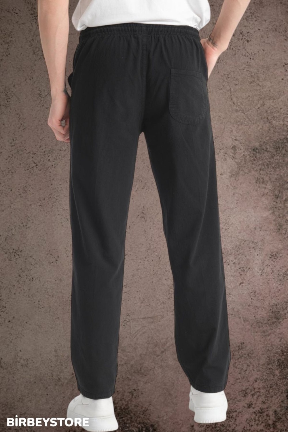 BirbeyStore Yazlık Keten Pantolon Ham Bez Eşofman Beli Lastikli Unisex Rahat Kalıp Hambez Büyük Beden Alt Eşofman %100 Pamuk görsel 2
