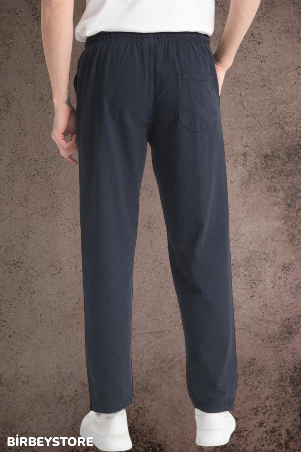 BirbeyStore Yazlık Keten Pantolon Ham Bez Eşofman Beli Lastikli Unisex Rahat Kalıp Hambez Büyük Beden Alt Eşofman %100 Pamuk görsel 7