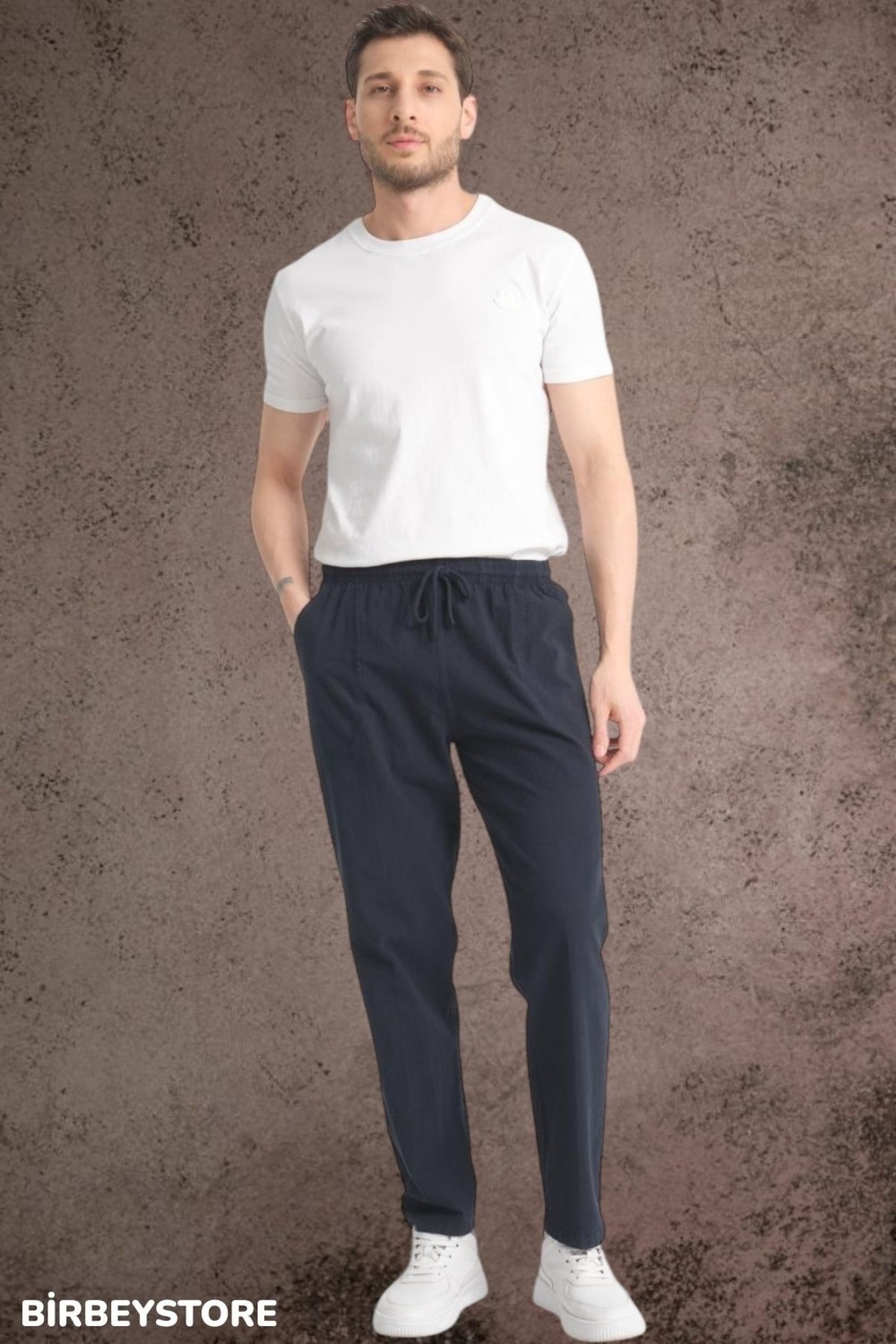 BirbeyStore Yazlık Keten Pantolon Ham Bez Eşofman Beli Lastikli Unisex Rahat Kalıp Hambez Büyük Beden Alt Eşofman %100 Pamuk görsel 8
