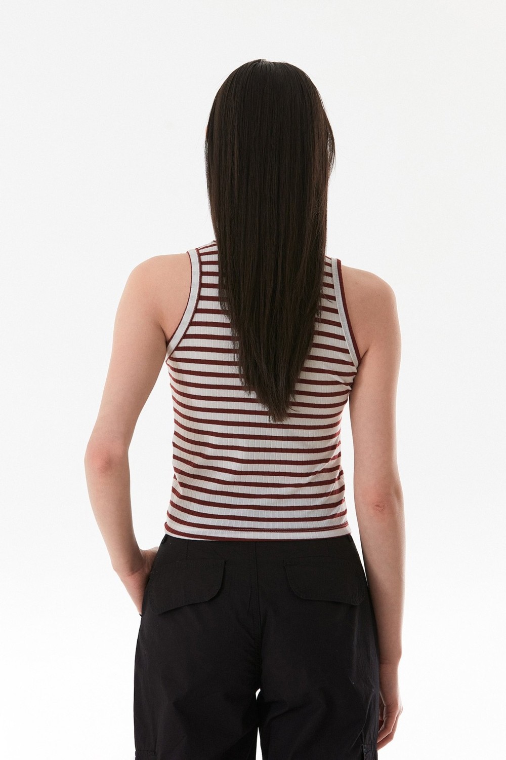 FullaModa Çizgili Halter Yaka Body görsel 3