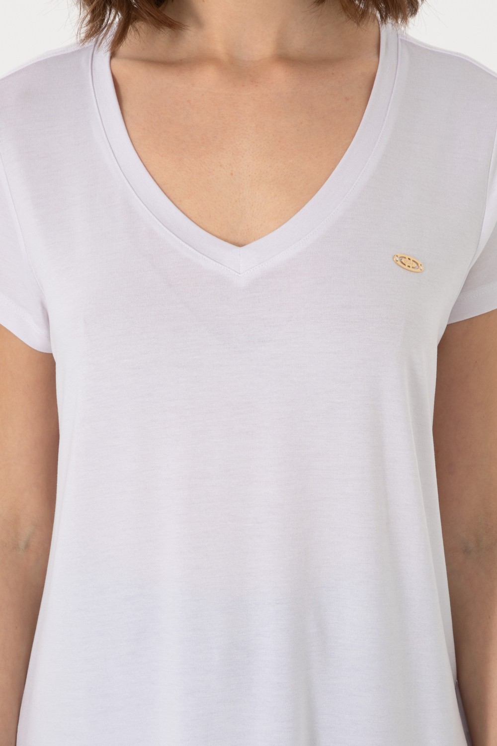 U.S. Polo Assn. Kadın Beyaz V Yaka Basic Tişört 50300829-VR013 görsel 6