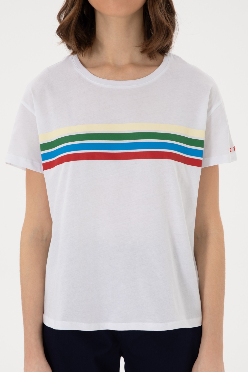 U.S. Polo Assn. Kadın Lacivert Bisiklet Yaka Tişört 50308639-VR033 görsel 6