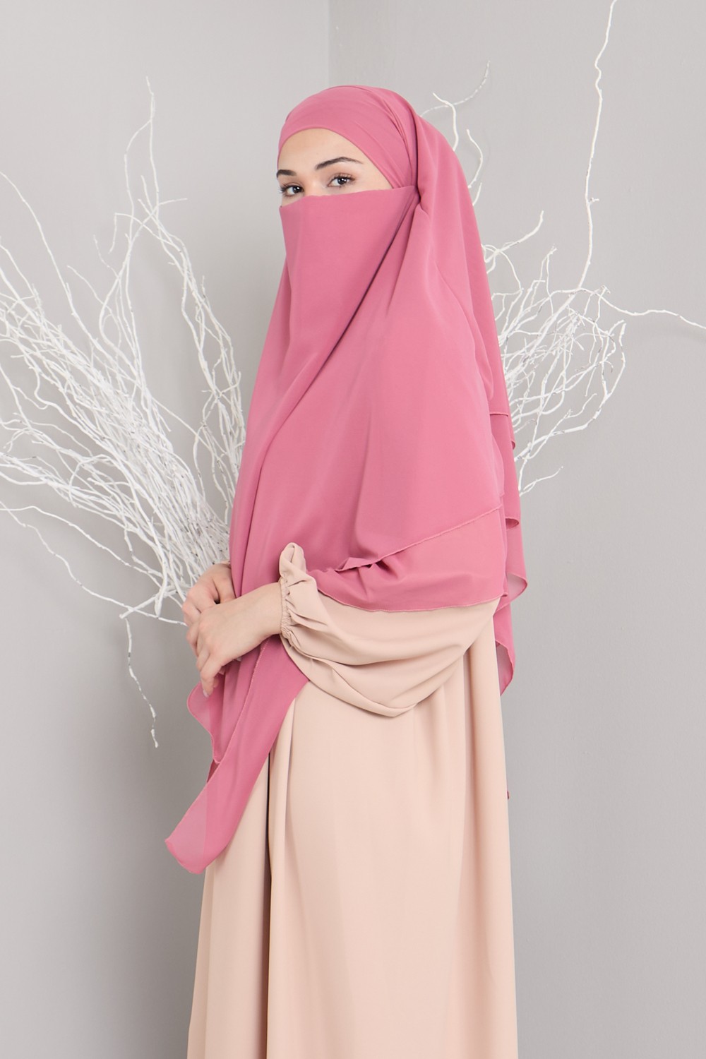 Mihrisina Collection 3 Katlı Sufle Khimar Hijap Hazır tesetttür şal