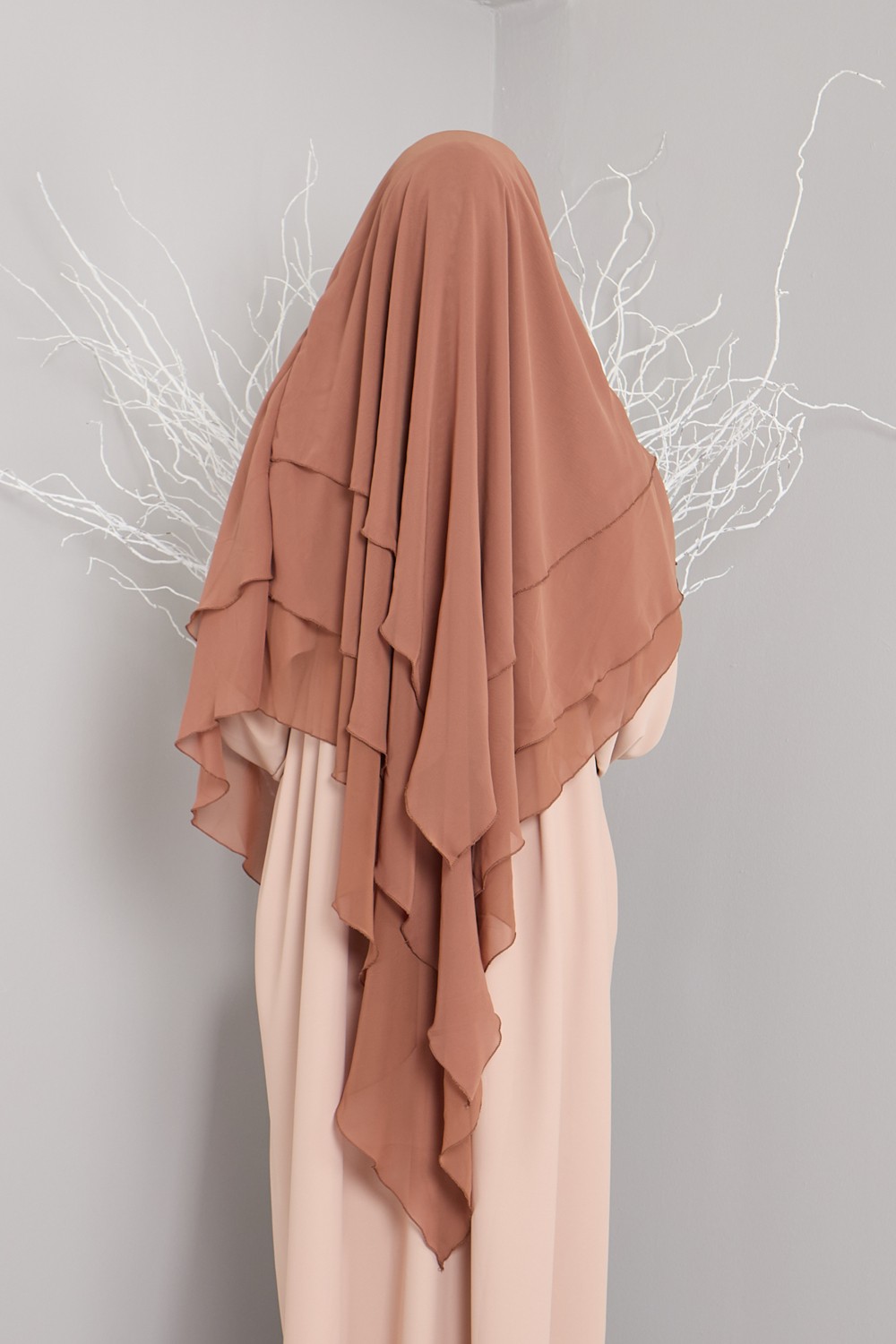 Mihrisina Collection 3 Katlı Sufle Khimar Hijap Hazır tesetttür şal