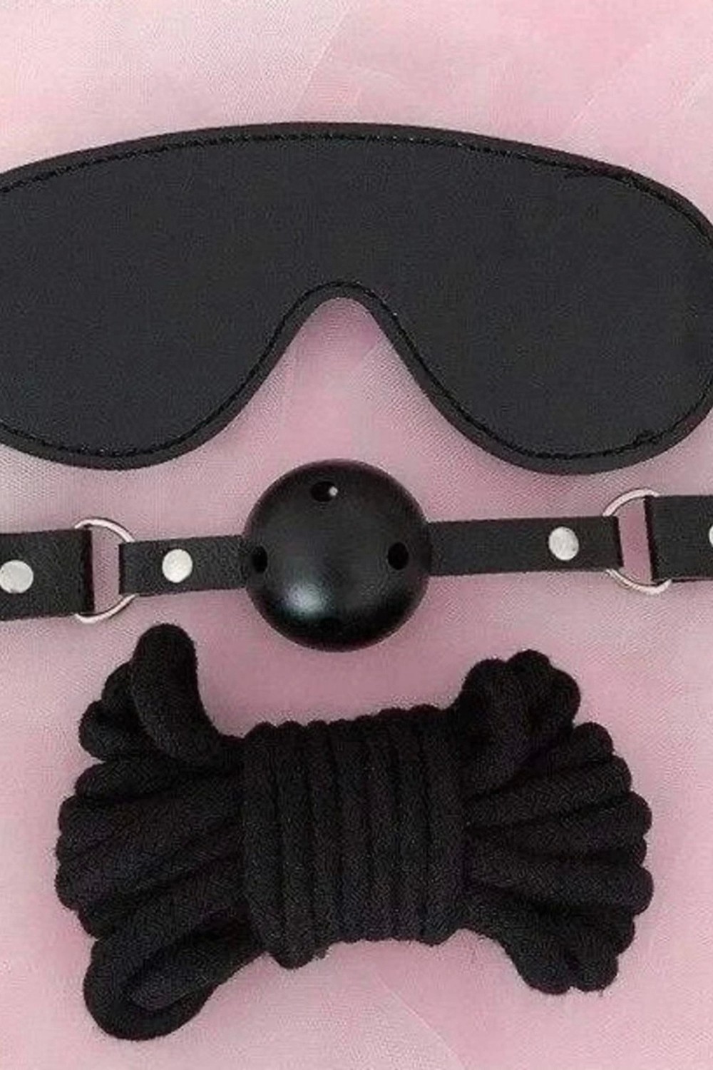 Beruflic Aria's Closet Gözlük Ağız Topu Ip Üçlü Deri Harness Set