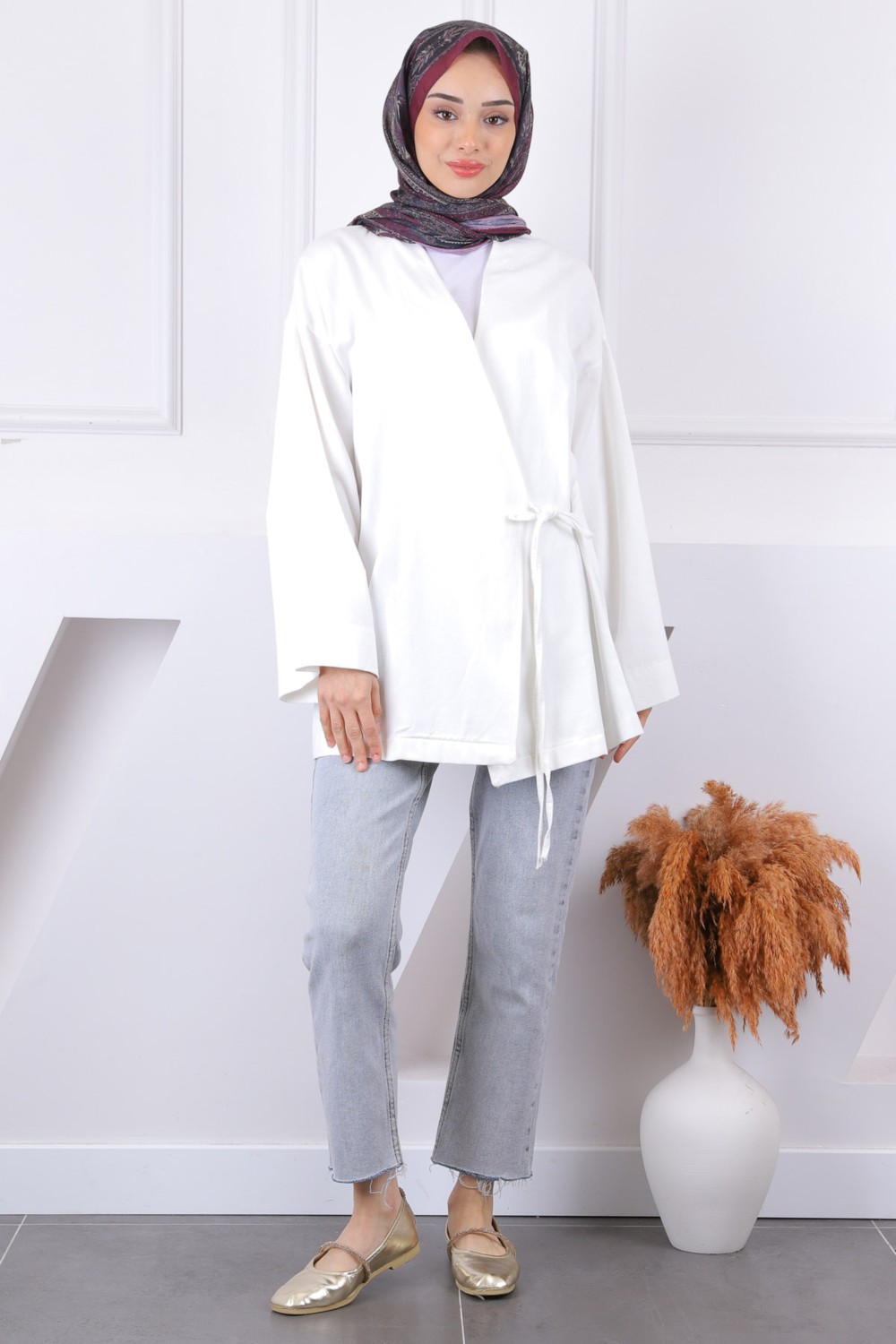 İmaj Butik Bordo Çapraz Bağlamalı Kimono görsel 6