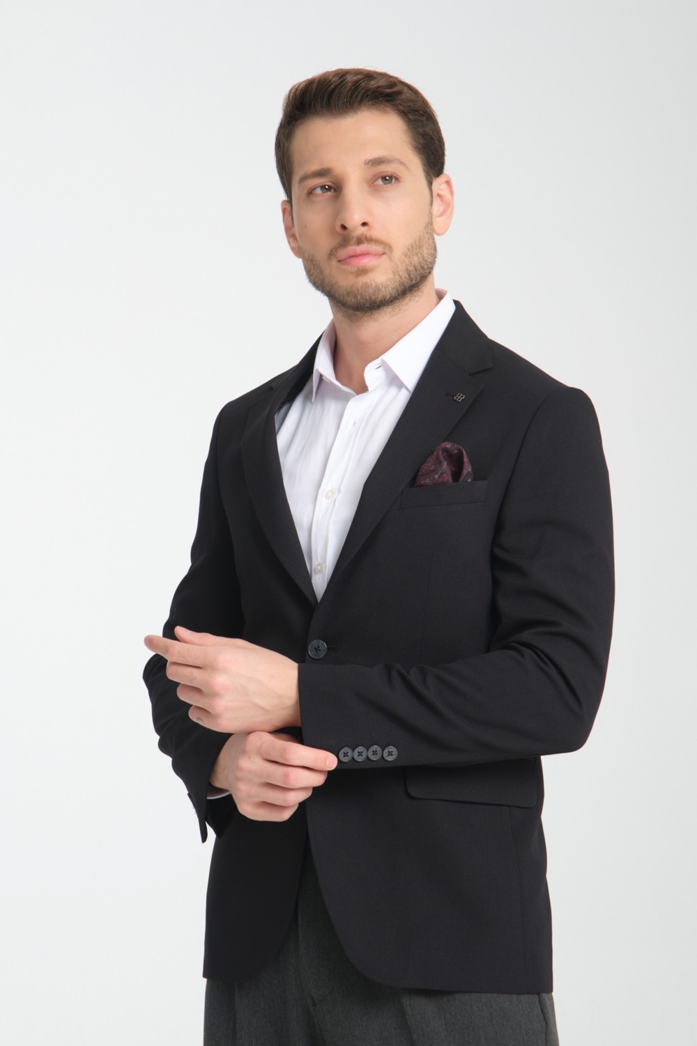 Arunte Erkek Pembe Keten Görünümlü Ince Dört Mevsim Giyilebilir Slim Fit Blazer Ceket