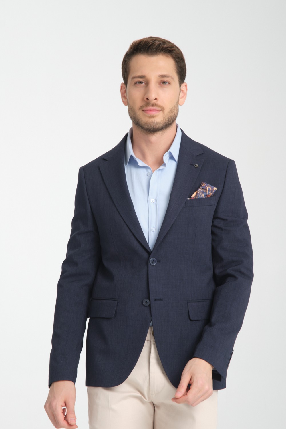 Arunte Erkek Pembe Keten Görünümlü Ince Dört Mevsim Giyilebilir Slim Fit Blazer Ceket