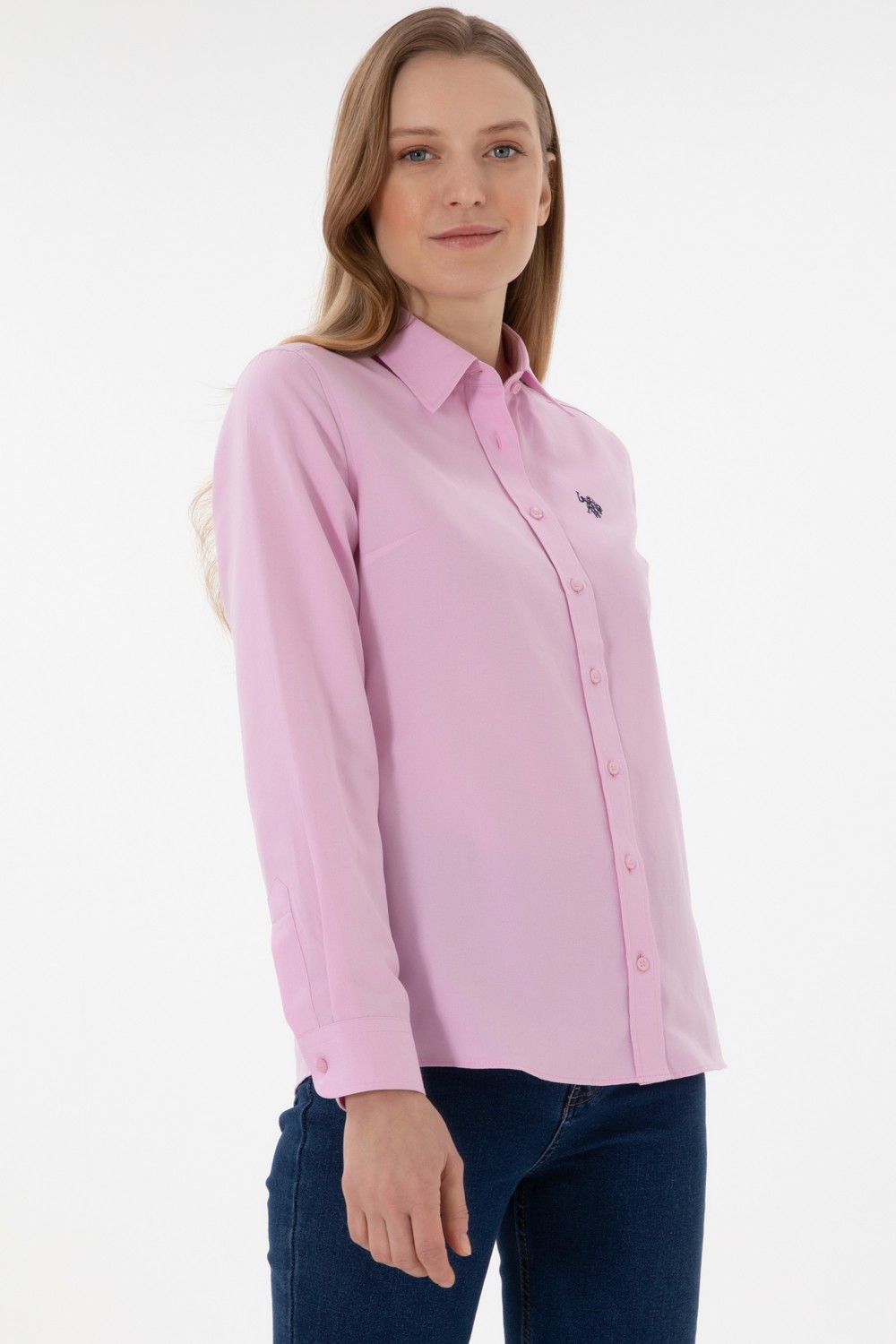 U.S. Polo Assn. Kadın Beyaz Gömlek Basic 50307726-VR013 görsel 2