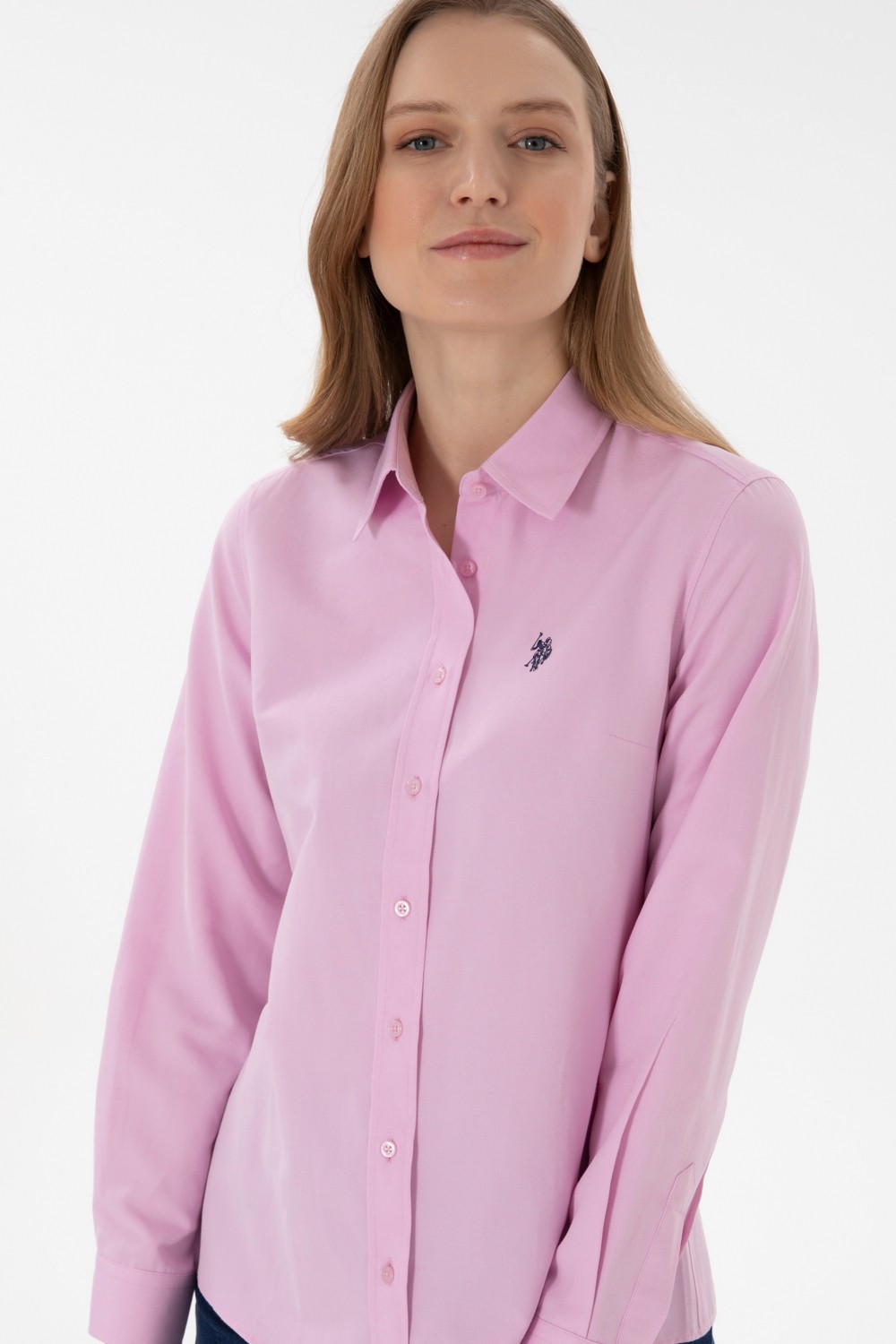 U.S. Polo Assn. Kadın Beyaz Gömlek Basic 50307726-VR013 görsel 4