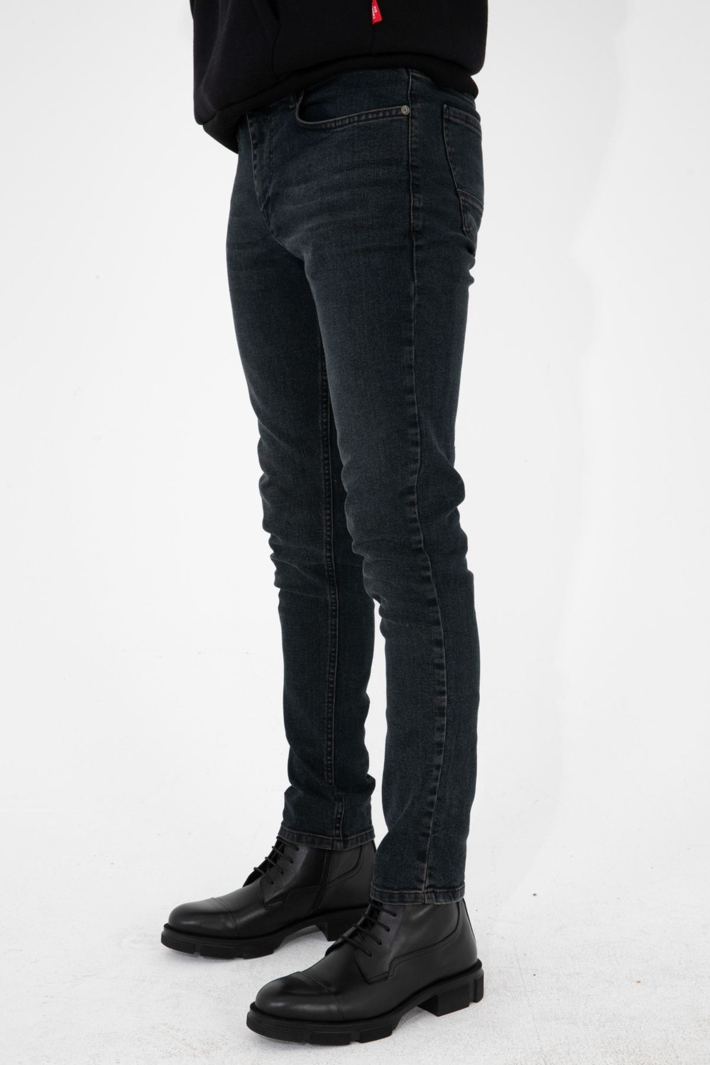 Hlt Jeans Erkek Taşlamalı Antrasit Slim Fit Likralı Esnek Jeans Kot Pantolon Hlthe001935 görsel 3