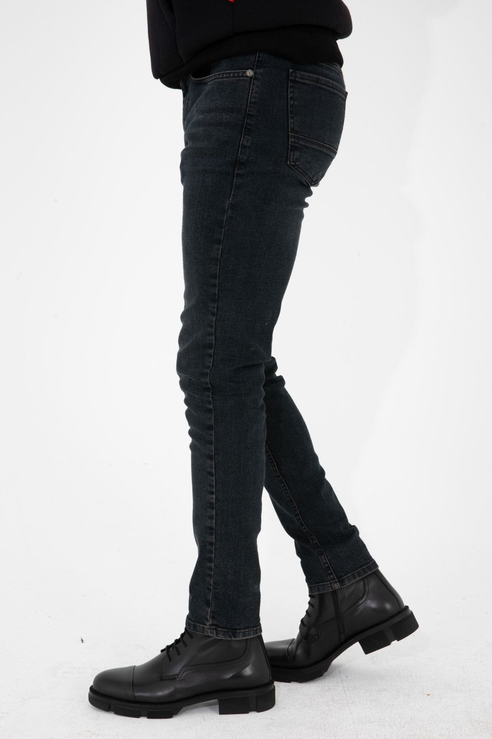 Hlt Jeans Erkek Taşlamalı Antrasit Slim Fit Likralı Esnek Jeans Kot Pantolon Hlthe001935 görsel 4