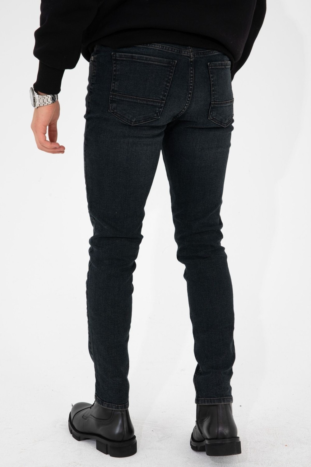 Hlt Jeans Erkek Taşlamalı Antrasit Slim Fit Likralı Esnek Jeans Kot Pantolon Hlthe001935 görsel 5