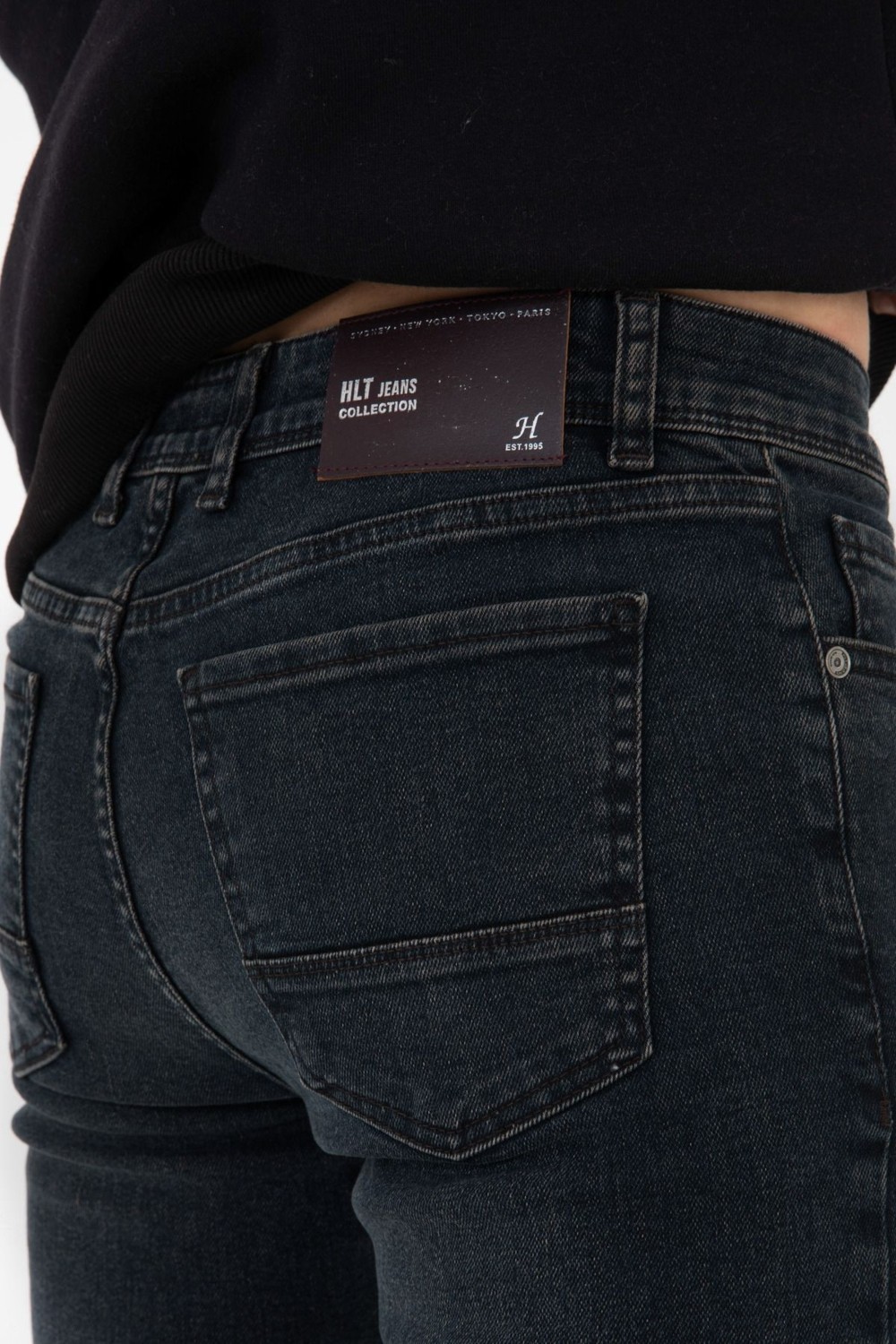 Hlt Jeans Erkek Taşlamalı Antrasit Slim Fit Likralı Esnek Jeans Kot Pantolon Hlthe001935 görsel 6