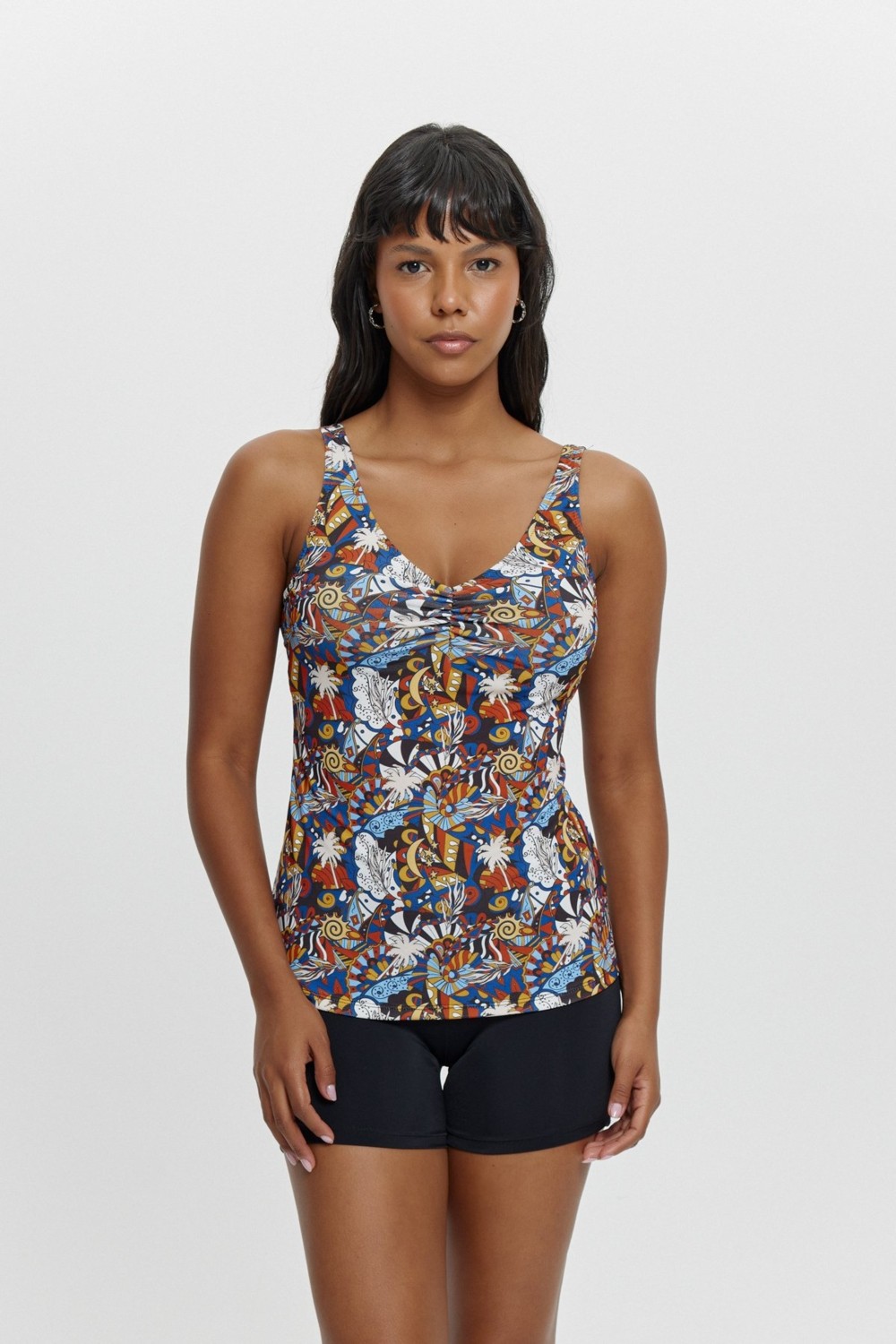 Louren T14004 Şortlu V Yaka Tankini