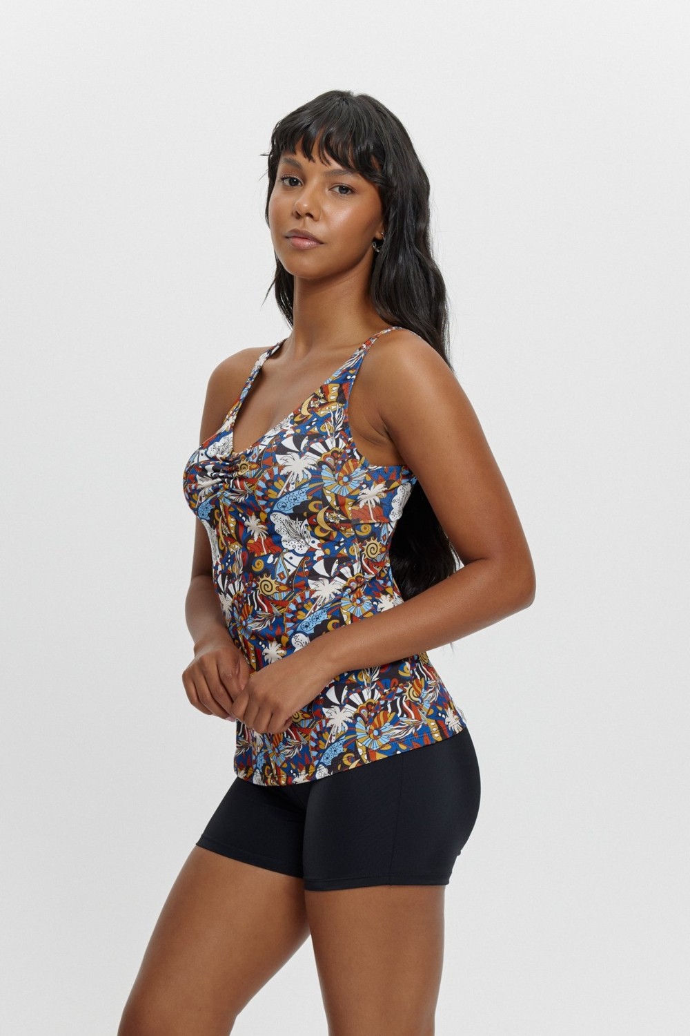 Louren T14004 Şortlu V Yaka Tankini görsel 2