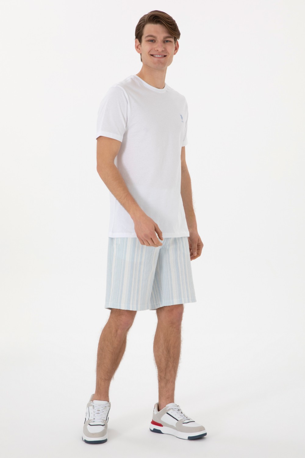 U.S. Polo Assn. Erkek Regular Fit Bisiklet Yaka Beyaz Tişört 50299544-VR013 görsel 4